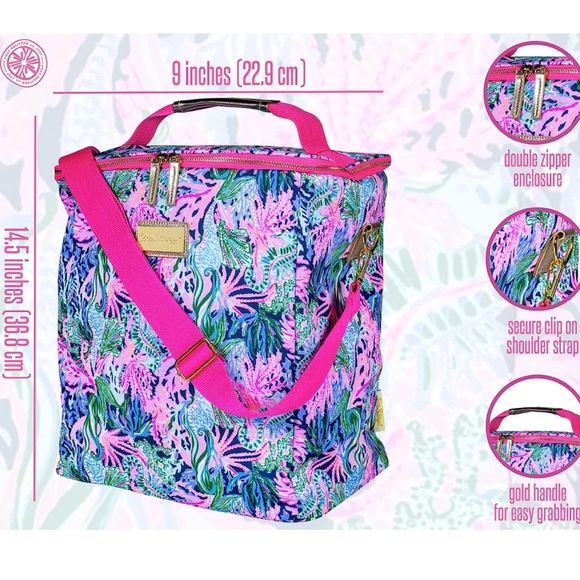 NWT Lilly Pulitzer Wine Carrier/Cooler, Bringing Mermaid Back - Picture 3 of 8